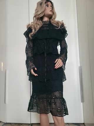 Abito pizzo nero vintage