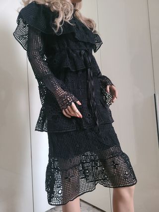 Abito pizzo nero vintage