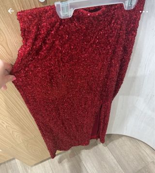 Conjunto vestido rojo lentejuelas