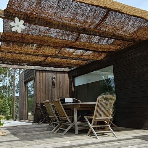 Toldo de coco 3x3m - Sombrilla jardín para pérgola