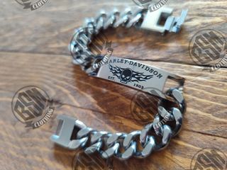 Braccialetto Harley Davidson - skull flames