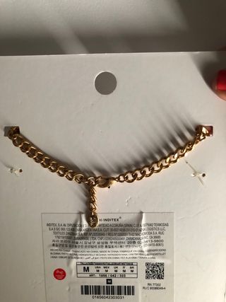 Collar Zara dorado con pedrería