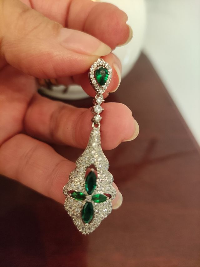 Pendientes esmeralda verde vintage wendding earrin