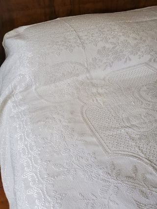 Copriletto matrimoniale bianco cotone