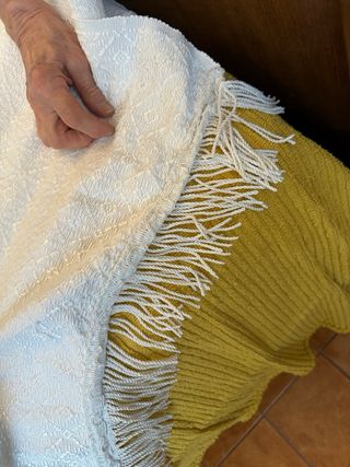 Copriletto matrimoniale bianco cotone