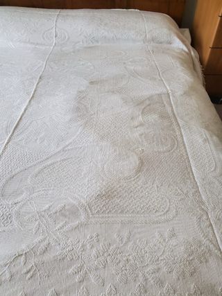 Copriletto matrimoniale bianco cotone