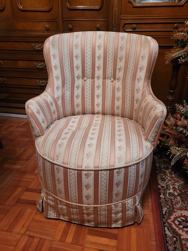 Sillón pequeño - Beige/Rosa