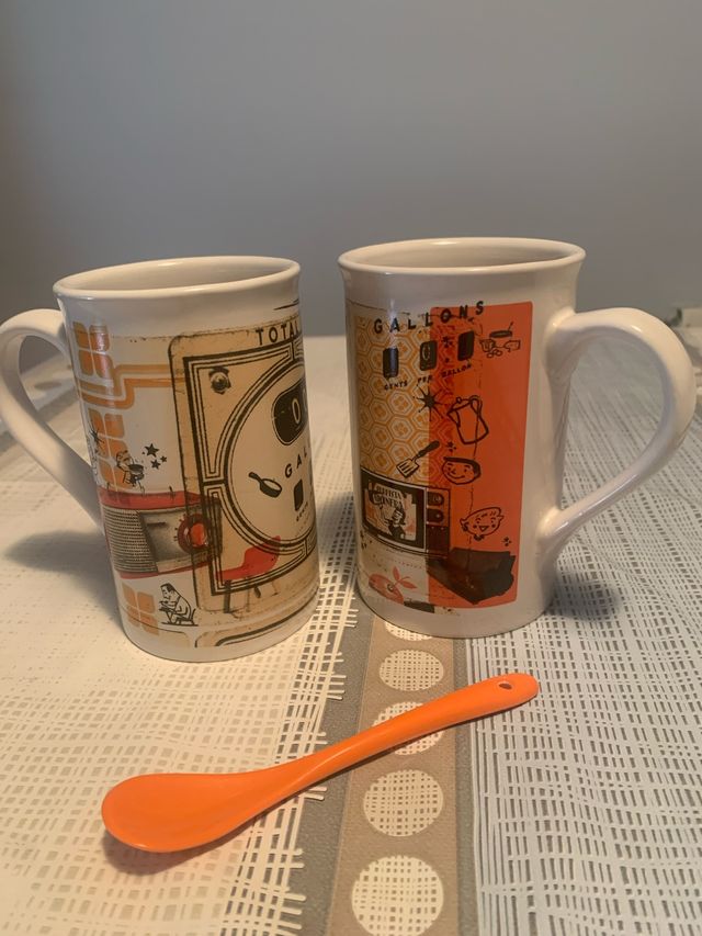 2 Tazas cerámica - Retro