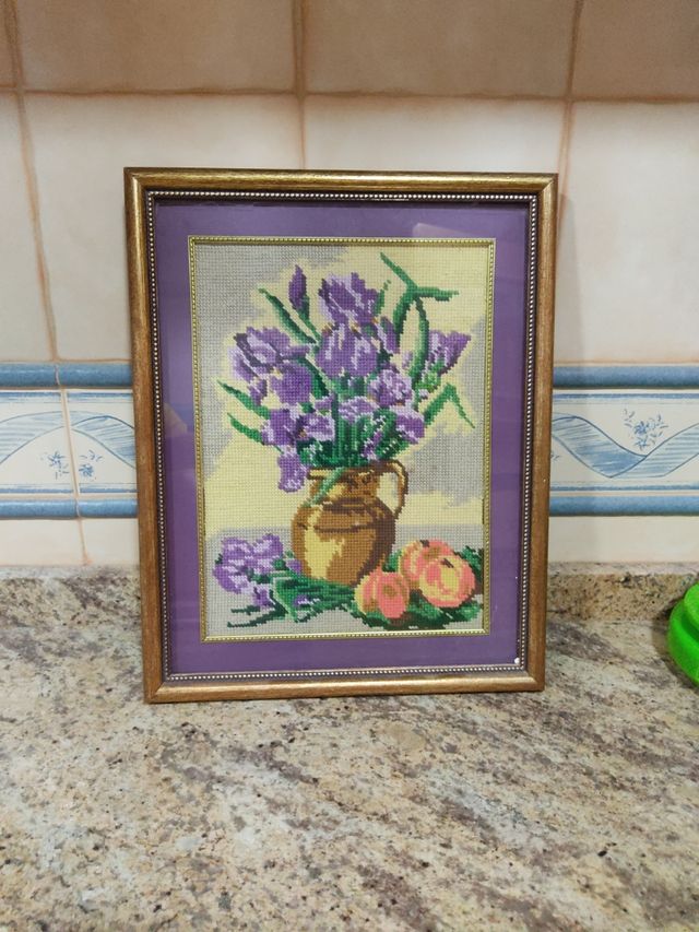 Cuadro punto de cruz - Iris