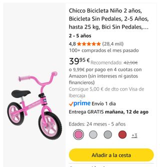 Bicicleta Pekes Chicco Pink 2 a 5 años