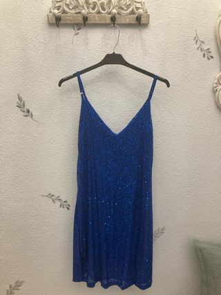 Vestido lentejuelas azul - Fiesta