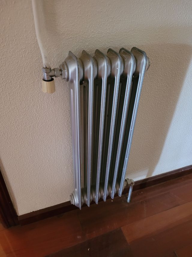 Radiador antiguo metálico plateado