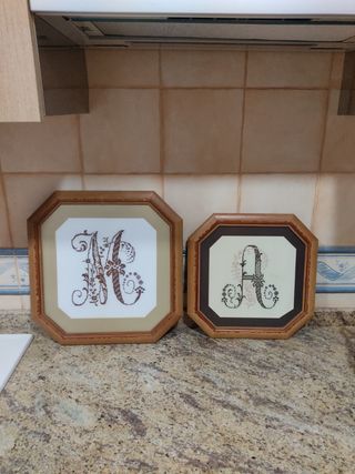 2 Cuadros Bordados - Iniciales M & A