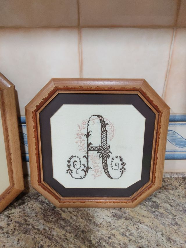 2 Cuadros Bordados - Iniciales M & A