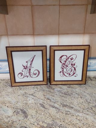 2 Cuadros Bordados - Alfabeto