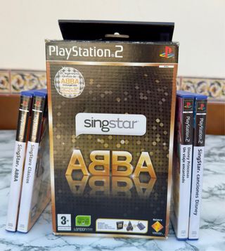 SingStar ABBA PS2 microfonos + juegos