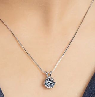 Collar Moissanita 1CT Plata
