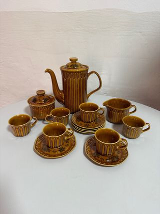 Juego café vintage cafetera, lechera y azucarera