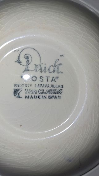 Plato porcelana antiguo - Azul y blanco