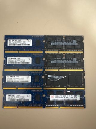 Pack 8 memorias RAM Elpida & Hynix