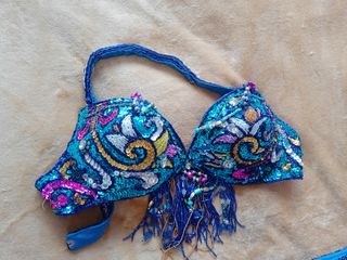 Vestido danza vientre azul