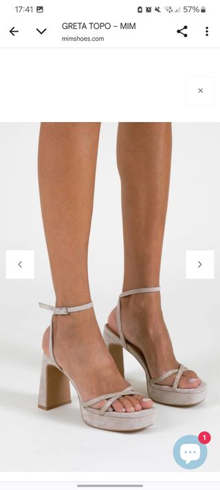 Sandalias Tacón MIM NUEVAS Greta Topo beige