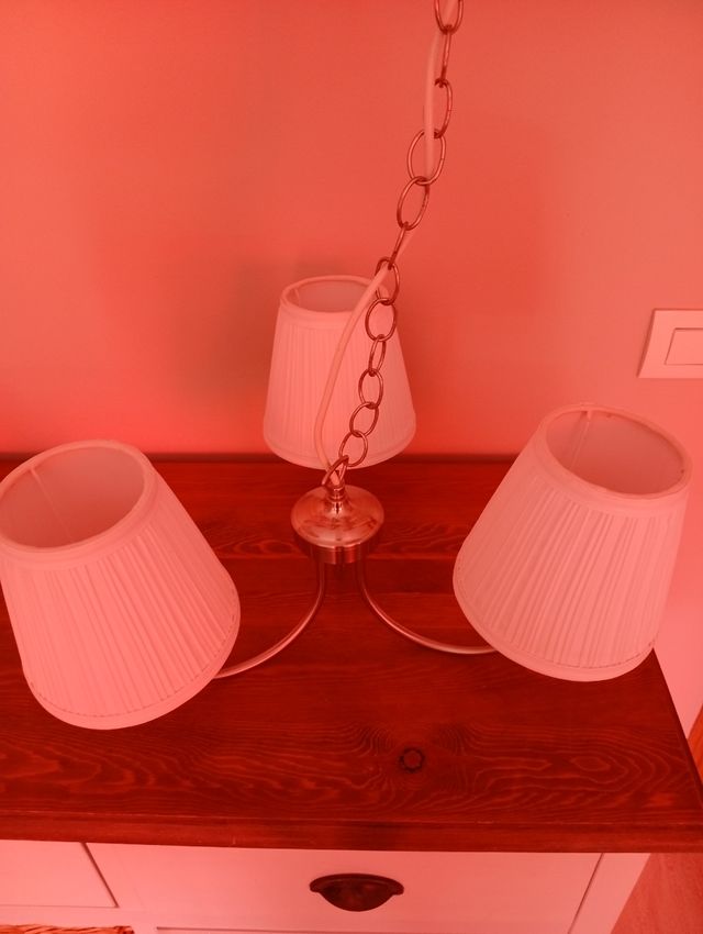 Lampara techo 3 luces plata