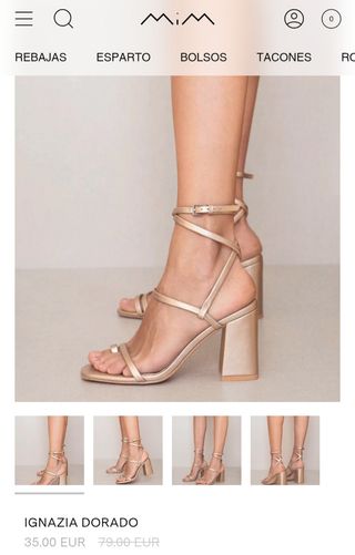 Sandalias tacón MIM Ignacia Doradas