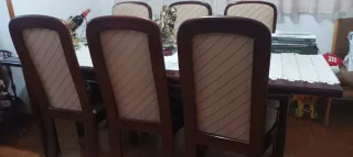 Mesa comedor + 6 sillas madera