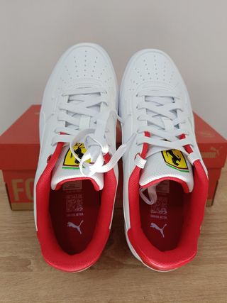 Zapatillas Puma Ferrari blancas y rojas