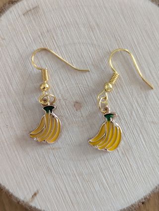 Pendientes plátano dorados