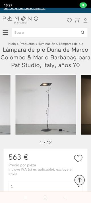 Lámpara de pie de diseño Duna Luce