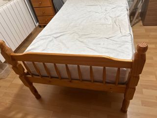 Cama individual madera maciza provenzal 90x190-