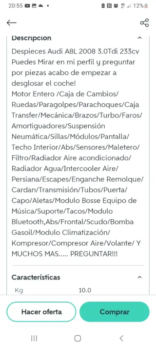 Despiece Audi A8 motor asb 3000,233 cv