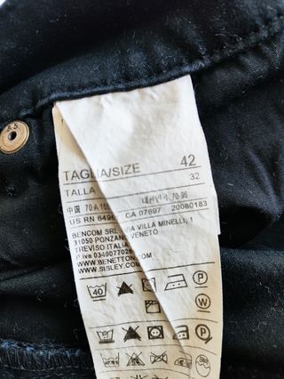 Pantalones Benetton negros - Talla 42