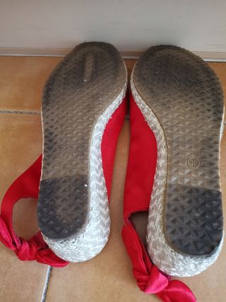 Sandalias mujer rojas cuña