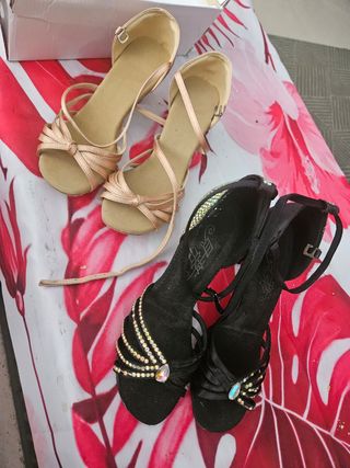 Zapatos baile salón beige&negro
