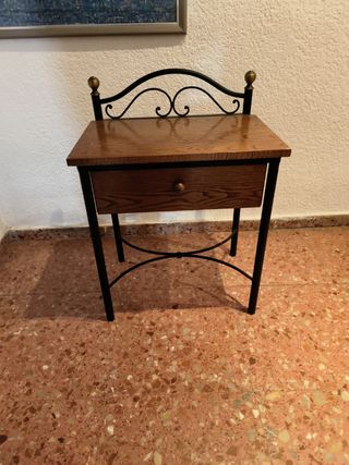Mesita noche hierro-madera