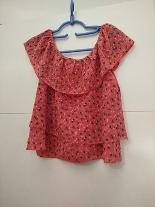 Blusa floral color como coral  talla S