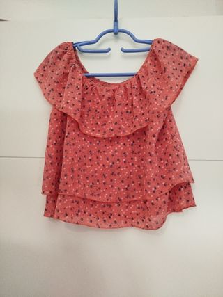 Blusa floral color como coral  talla S