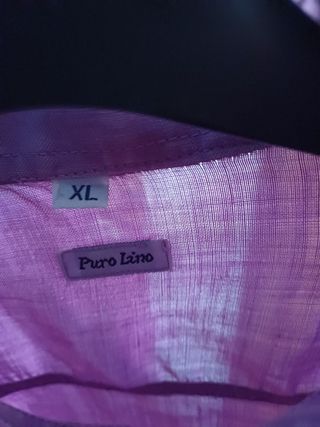 Camicia lino viola uomo