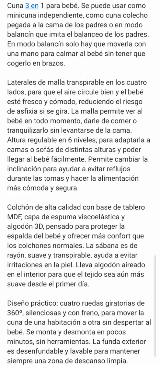 Cuna para bebés SANEWE Essential, cuna 3 en 1 Next