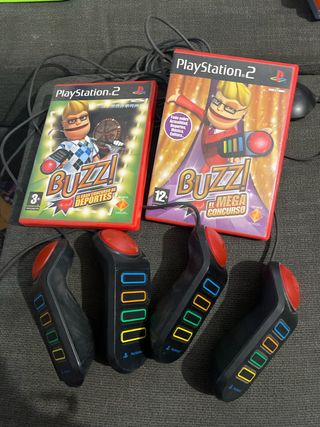 PS2 Buzz! 2 juegos + 4 mandos