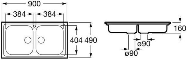 Fregadero Roca 2 cubetas acero inoxidable