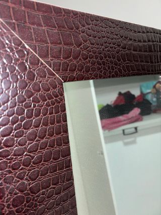 Espejo marrón piel (medidas descripción)