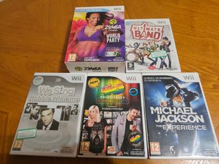 5 juegos Wii - Zumba, MJ, Karaoke