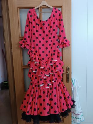 Vestido Flamenca lunares rojo-negro