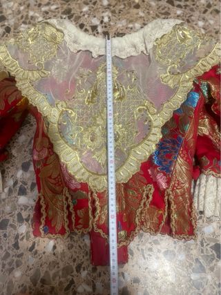 Traje Fallera Rojo y Dorado