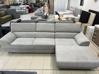 Sofá chaise longue gris