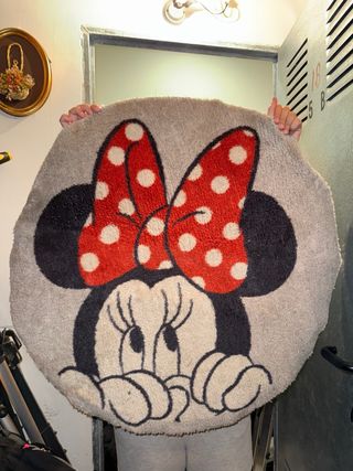 Alfombra Minnie Mouse - Felpa Gris